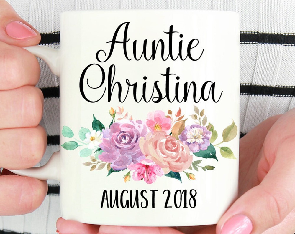 Aunt Mug Pregnancy Reveal Aunt Auntie Gift Personalized Aunt To Be Birth