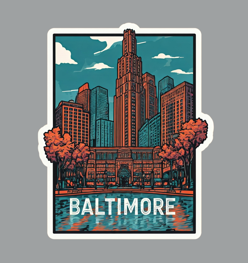 Baltimore Maryland Fridge Magnet