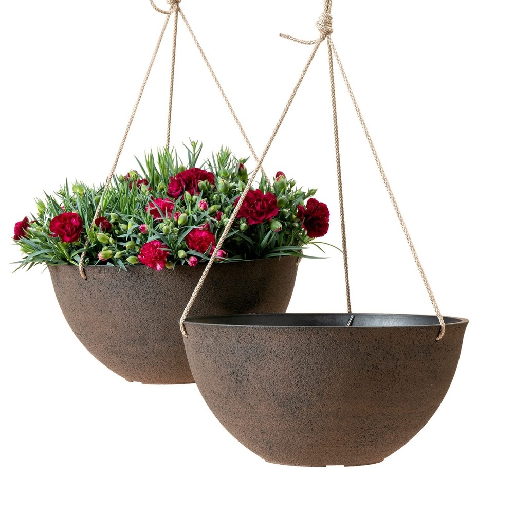 LA JOLIE MUSE 13 Inch Large Hanging Planters for Indoor Outdoor Plants