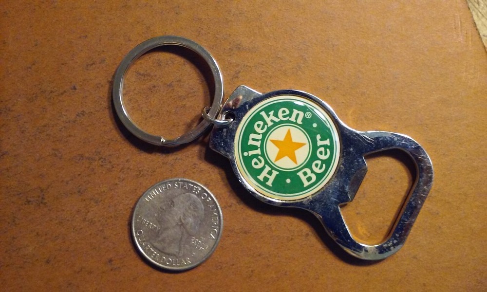 Heineken Beer Netherlands Metal Bottle Opener & Keychain