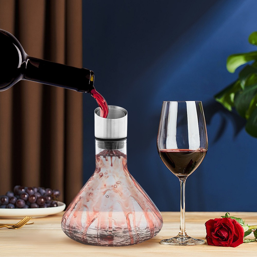 Elegant 1500ml Red Wine Decanter with Waterfall Effect for Aeration