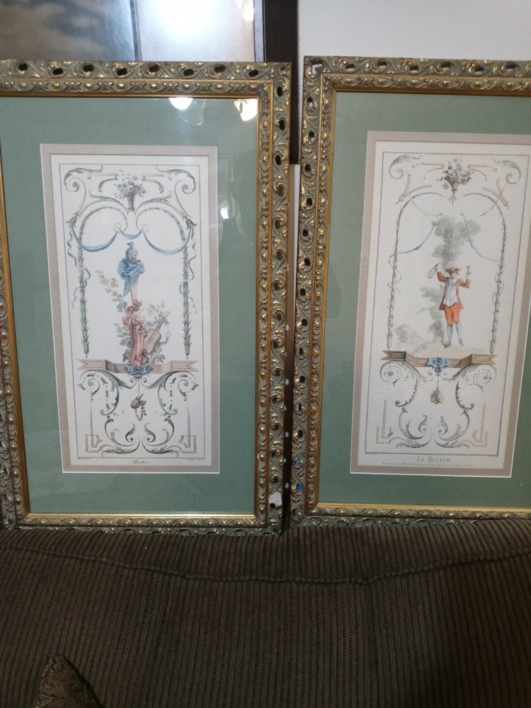 Two beautiful framed mid-1900s photos hand-painted originally from Belgium