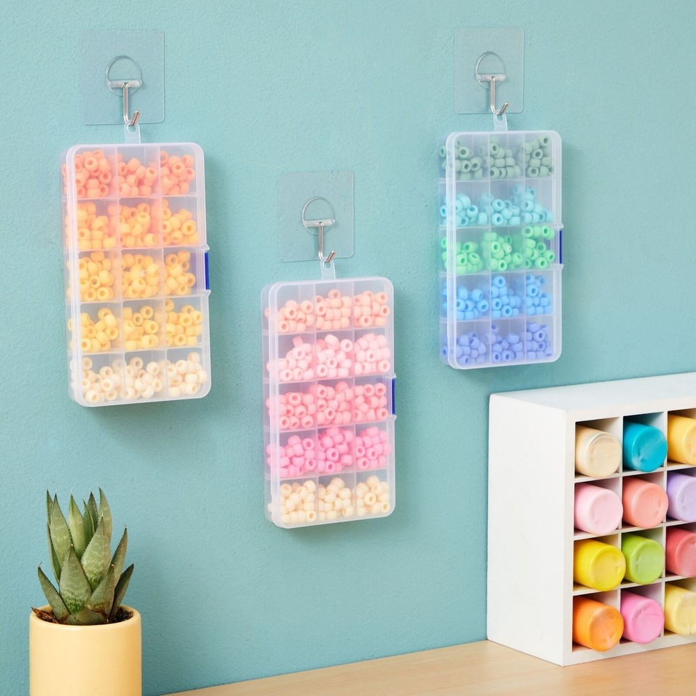 Clear 6-Pack Jewelry Storage Box – Plastic Bead & Earring Organizer Case