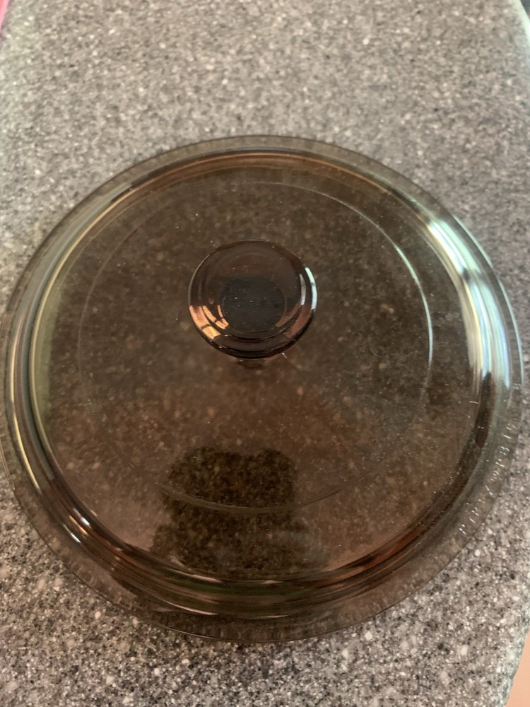 PYREX Corning P-81-B Amber Brown Glass Round  LID 6 inch LID ONLY