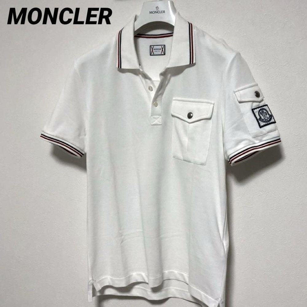 Moncler Tricolor Gum Blue White Polo Shirt for Men