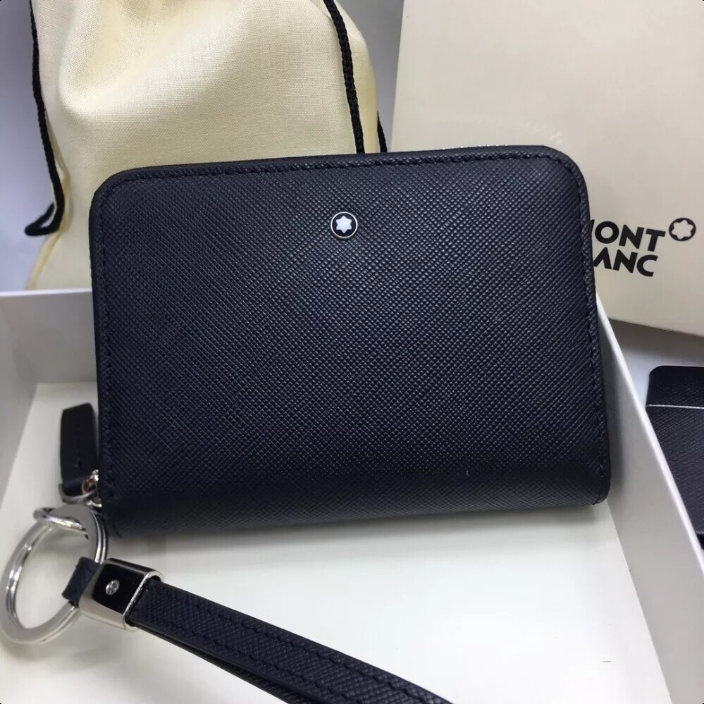 MontBlanc Black Leather Slim Card Holder Wallet 0116370