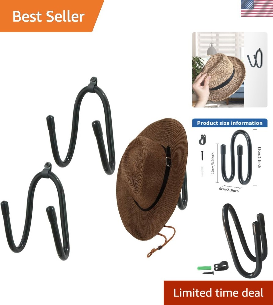 Stylish 2-Pack Cowboy Hat Holder with Adjustable Features - Perfect Organizer