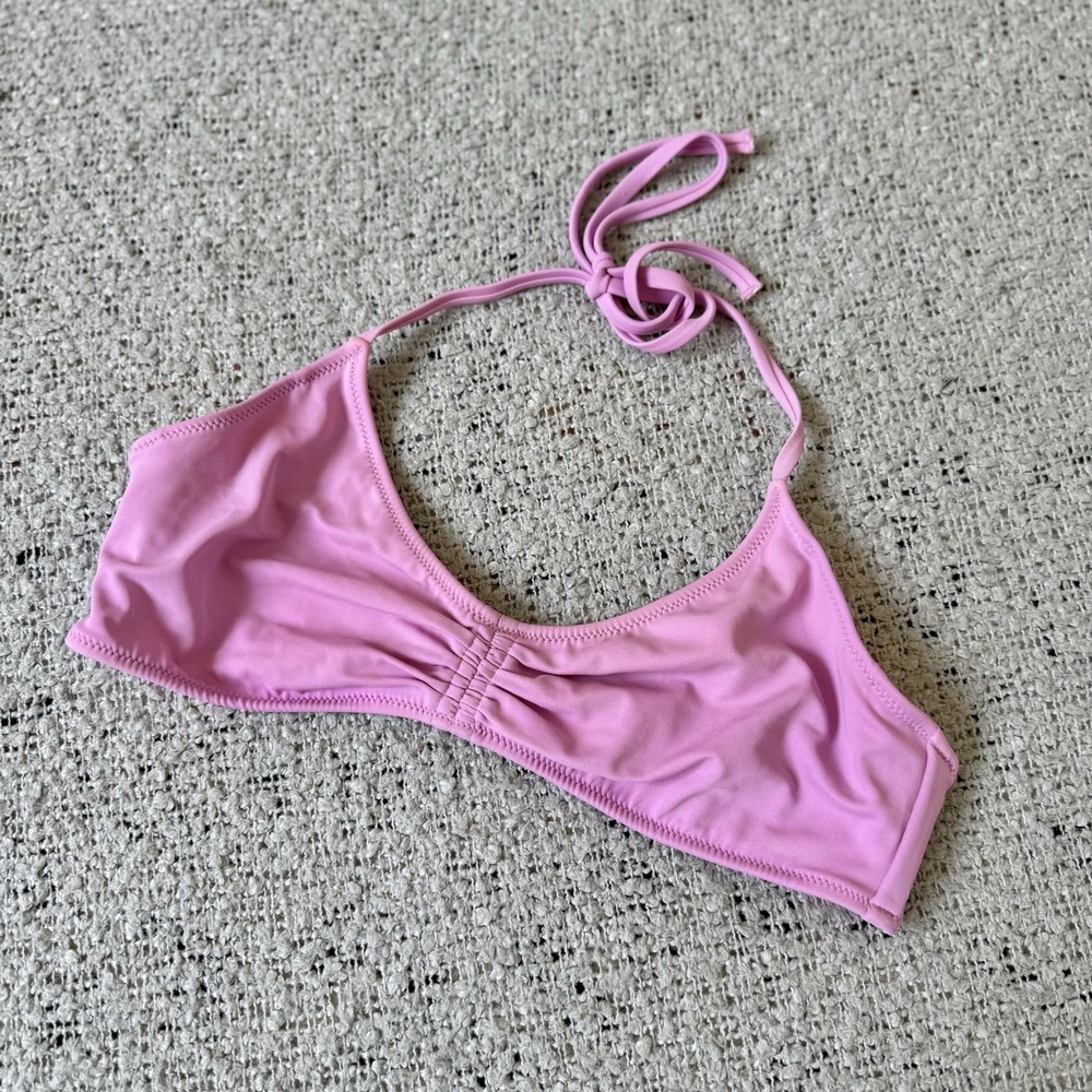 Victoria’s Secret Pink Bikini Top Size S Halter Ruched Swimwear