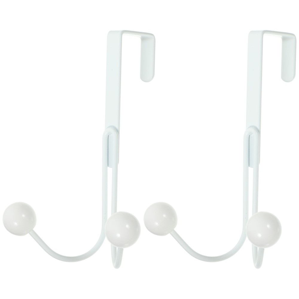2 Pcs Door Hook over The Hooks for Hanging Double Coat Hanger Clothes Rack
