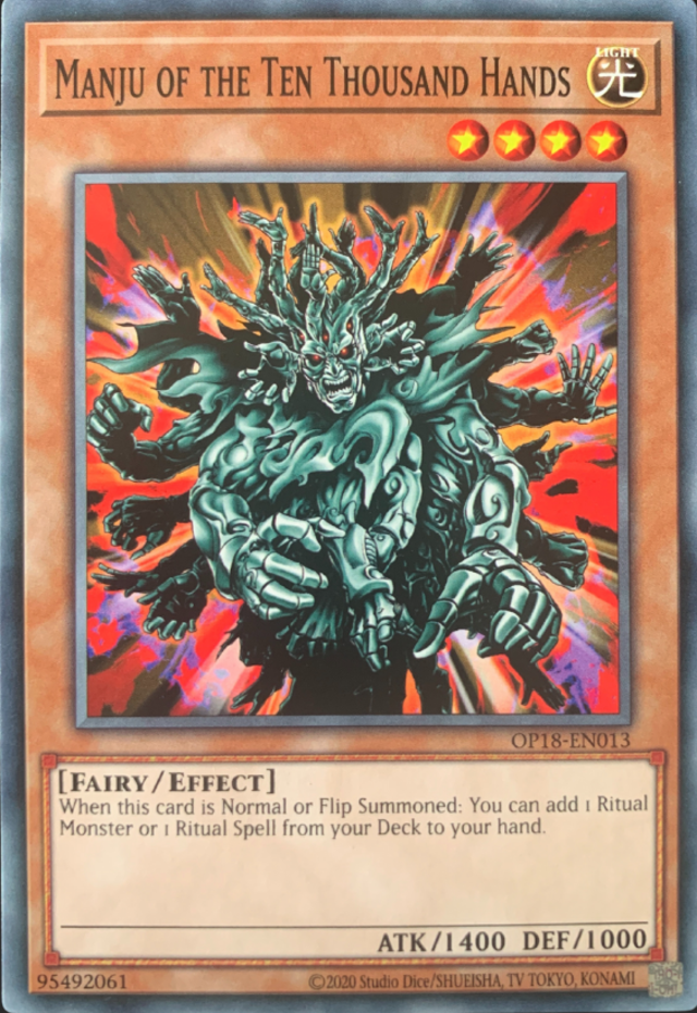 Manju of the Ten Thousand Hands OP18-EN013 Common Unlimited Edition x1 Yu-Gi-Oh Card
