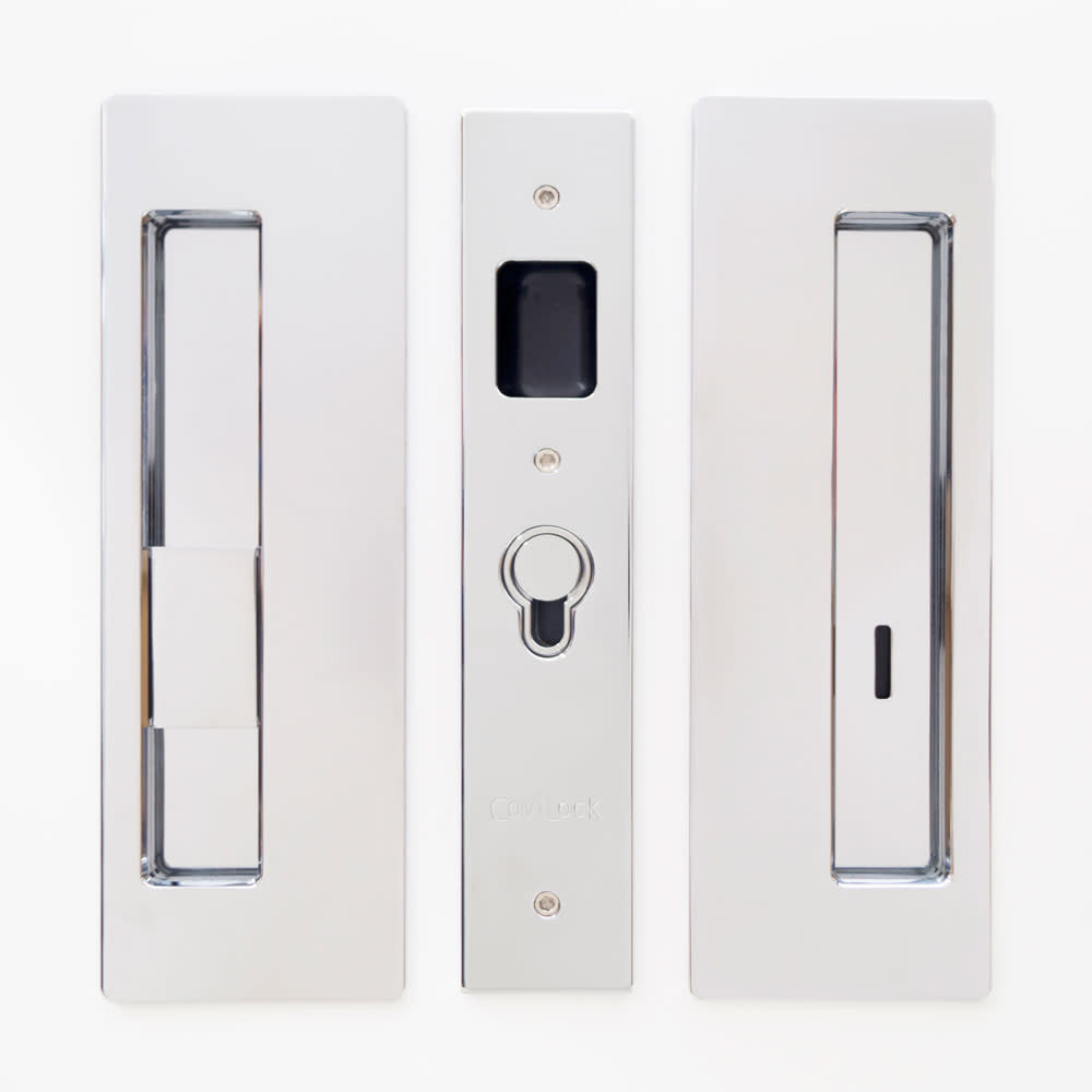 Cavilock CL400B-PR-38-LH Magnetic Privacy Pocket Door Pull Set - Chrome