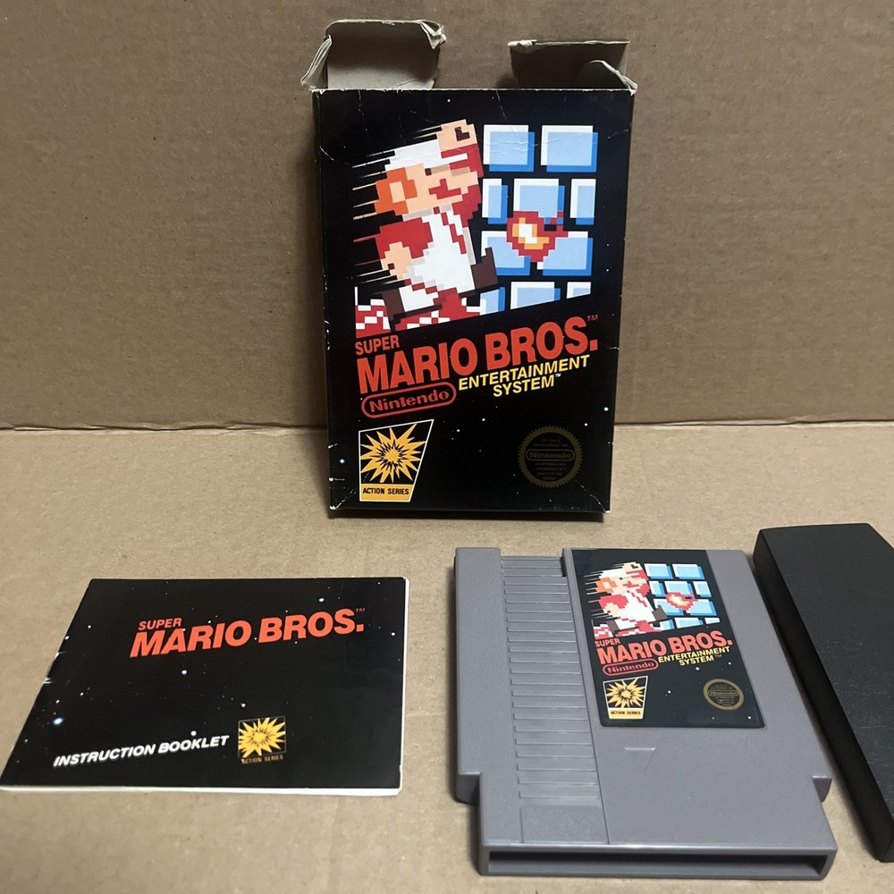 Super Mario Bros. NES Game Box Manual  5 Screw.