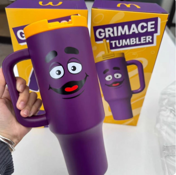 Mc Donalds Grimace Tumbler Cup 40oz 1182ml Hot Cold Exclusive