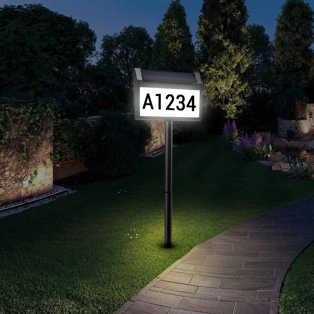 Solar-Powered LED Illuminated House Number Sign – Modern Outdoor Address Plaque with Weatherproof Design by Deerdance, Perfect for Enhanced Visibility and Curb Appeal.