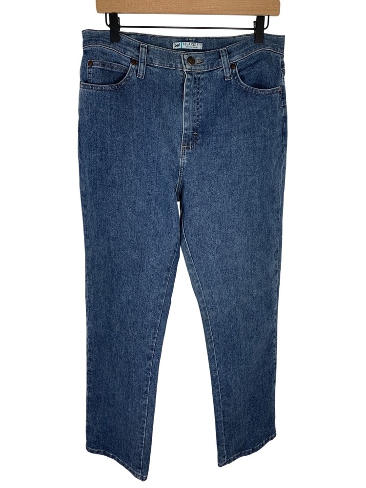 Lee Womens Relaxed Fit At The Waist Blue Jeans Size 12 Medium