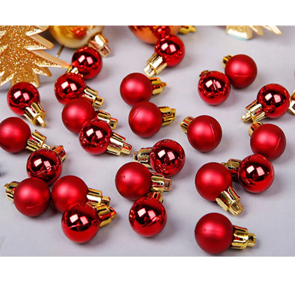 24pcs/box 2CM Mini Christmas Plastic Balls Pendant Xmas Party Hanging Ornament