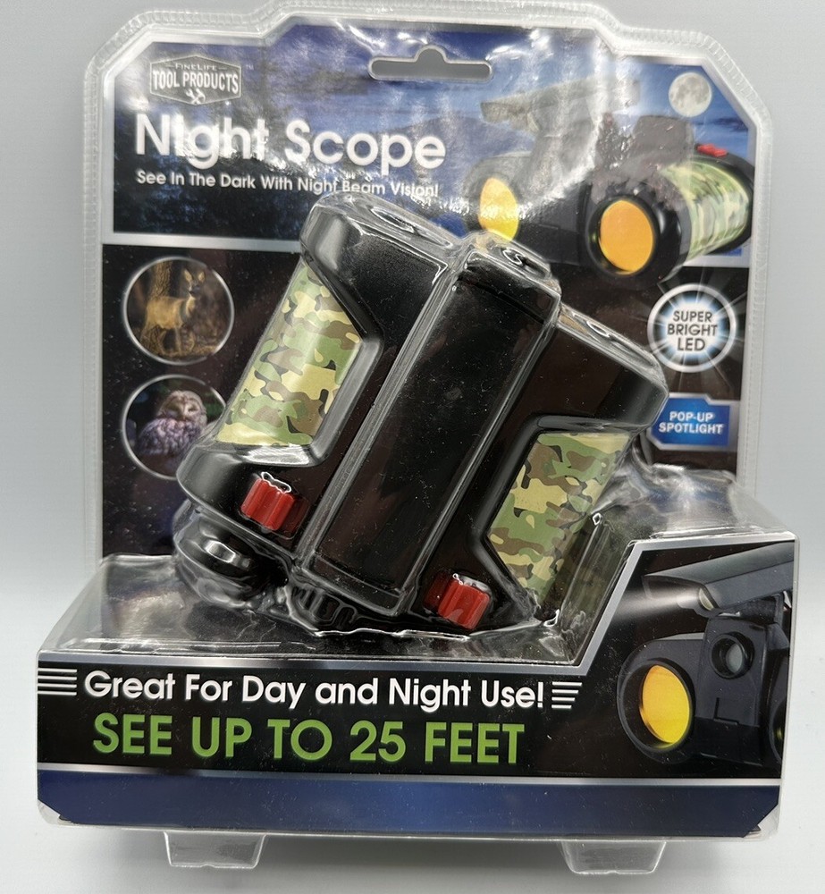 Night Scope See Up To 25 Feet Great For Day Or Night Use Pop-Up Spotlight LED