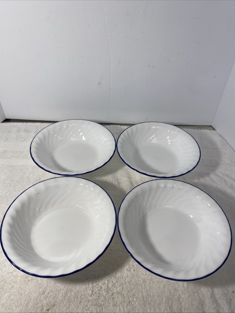 Corelle Blue Fleur Velvet Promise 4-Piece Soup Cereal Bowl Set