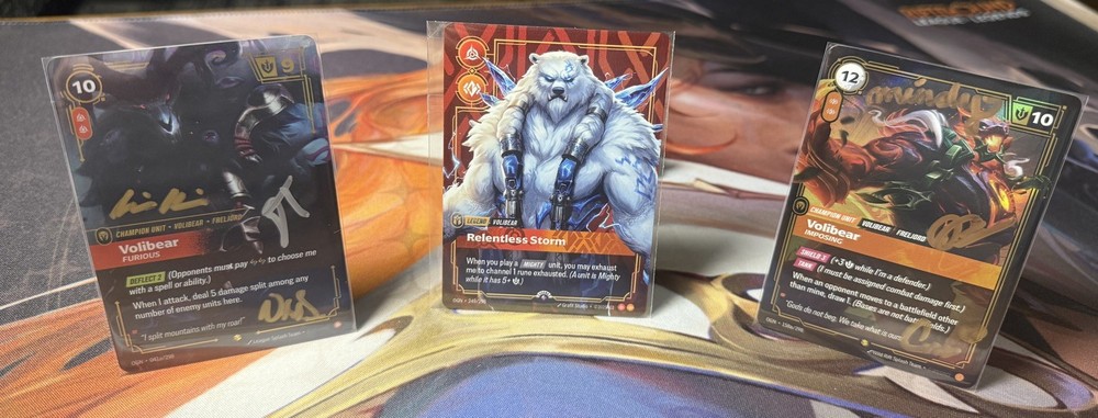 Riftbound Volibear Relentless Storm METAL Card Houston Prize Wall Promo 1 Of 35