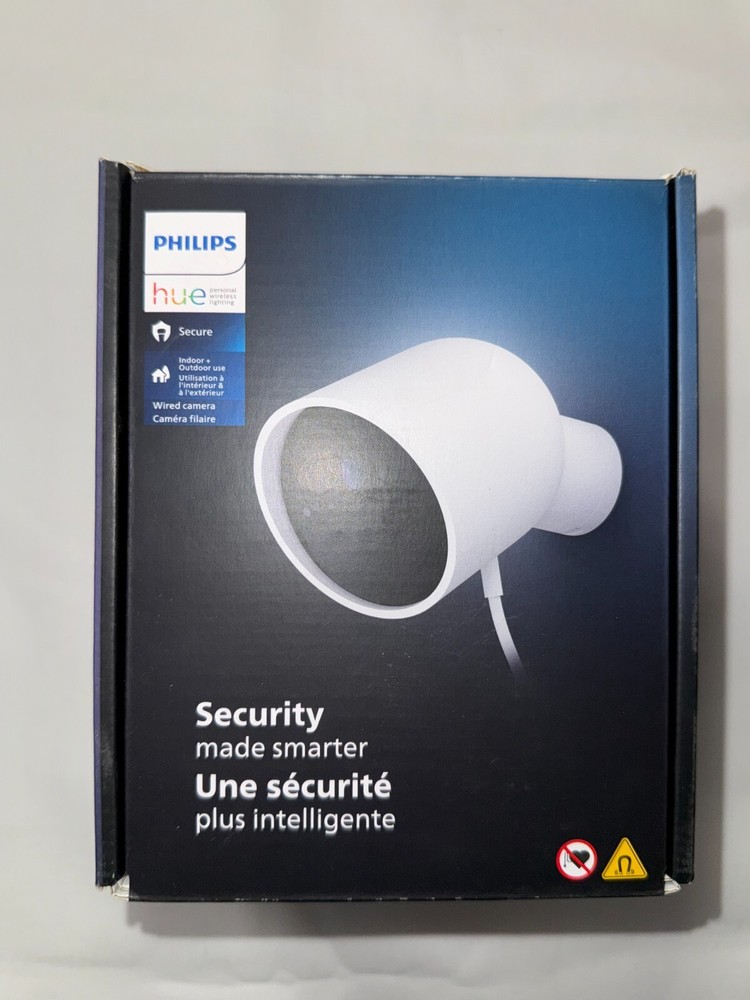 Philips Hue Secure Wired Smart Home Security Camera White 1 Pack -HD 1080p
