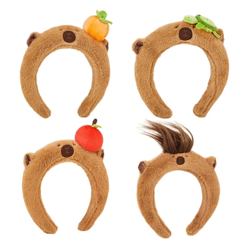 Cartoon Capybaras Shape Hair Hoop Women Makeup Live Broadcast Sweet Headbands