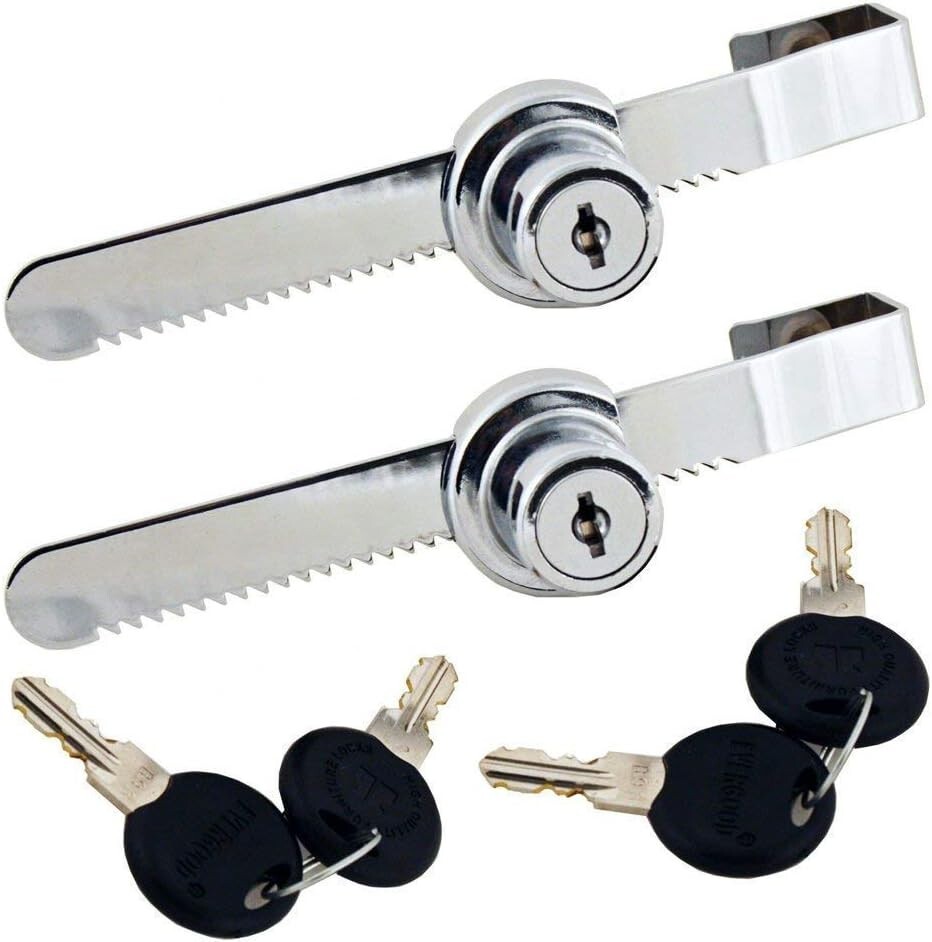 Chrome Sliding Glass Door Ratchet Lock for Display Cases  