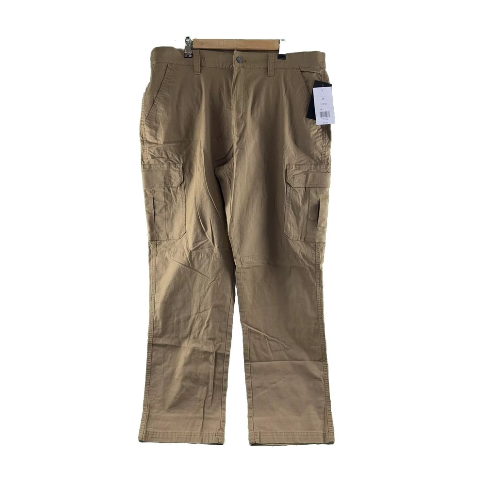 Ocean Coast Men's Size 38X31 Brown Khaki Cargo Pants Stretch Logo NWT