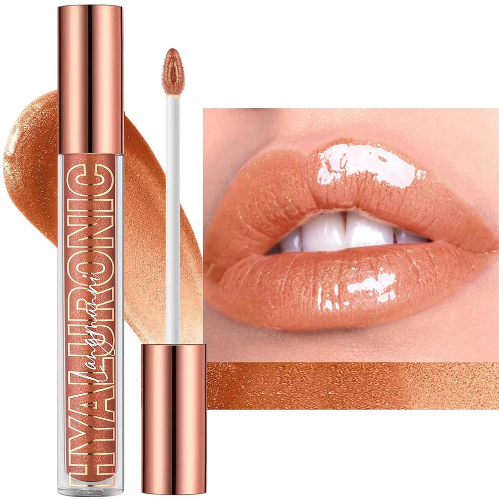 Glitter Tinted Honey Lip Plumper Gloss for Girls with Shine & Volume