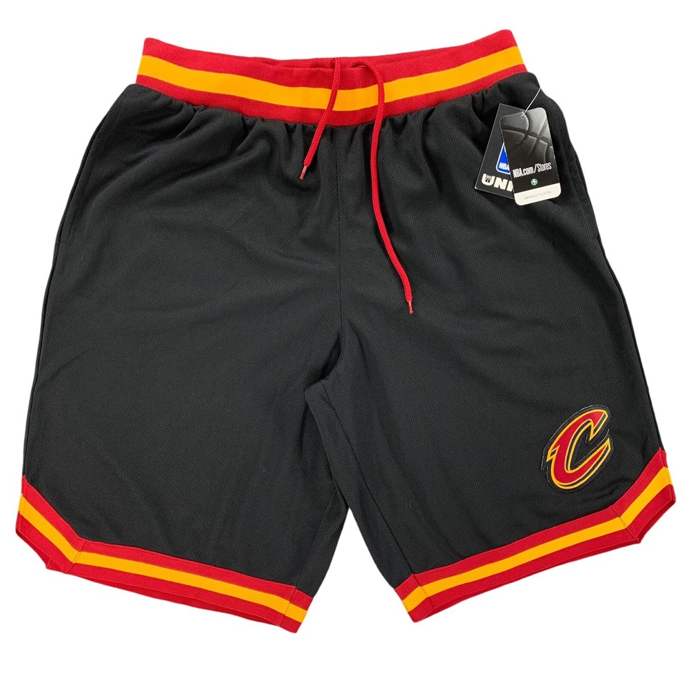 NBA Cleveland Cavaliers Basketball Shorts Mens Size Large Black UNK Drawstring