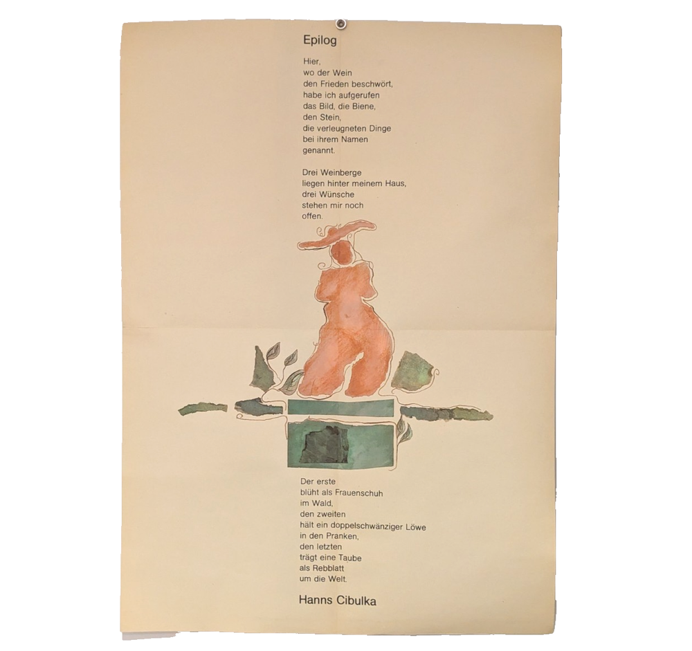 German anti-war poster - Original Vintage Poster - German poet Hans Cibulka