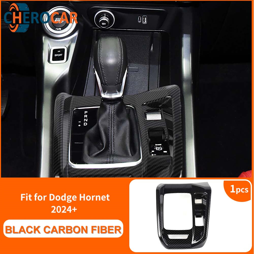 Carbon Fiber Center Console Gear Shift Cover Trim for Dodge Hornet 24+ Interior