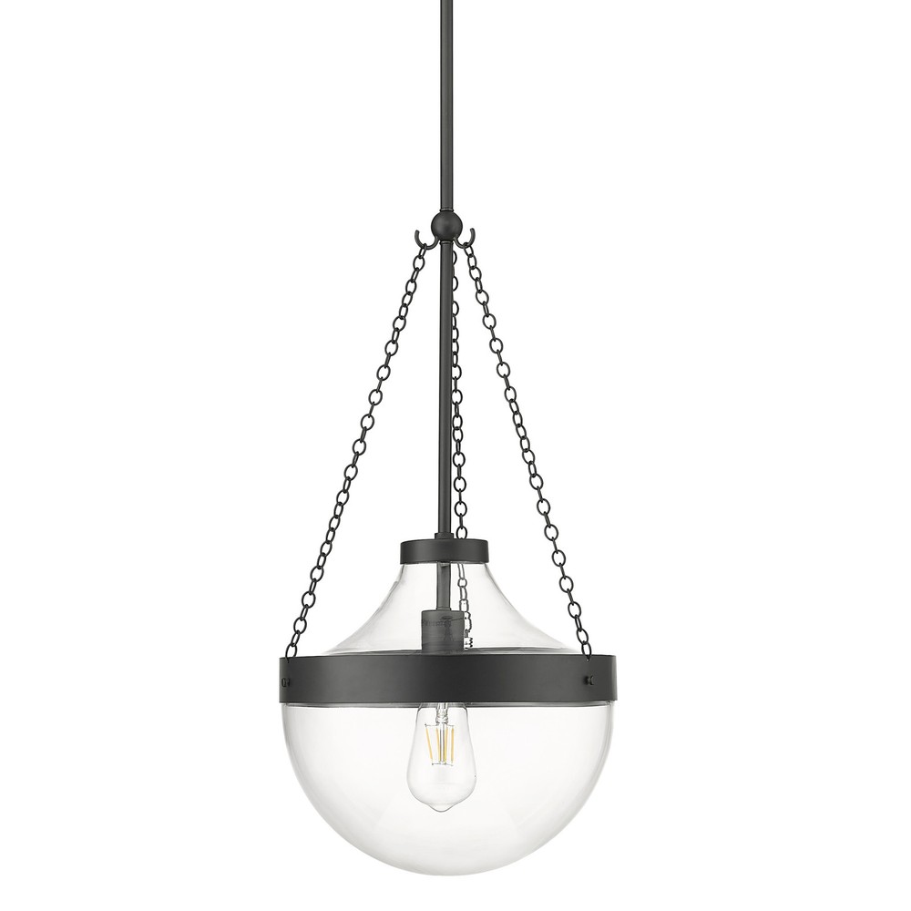 Millennium Lighting 20101 Clarra 12-Inch Black Pendant Light