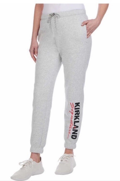 NWT Kirkland Signature Ladies Logo Jogger Sweats Activewear GRAY - Size XS