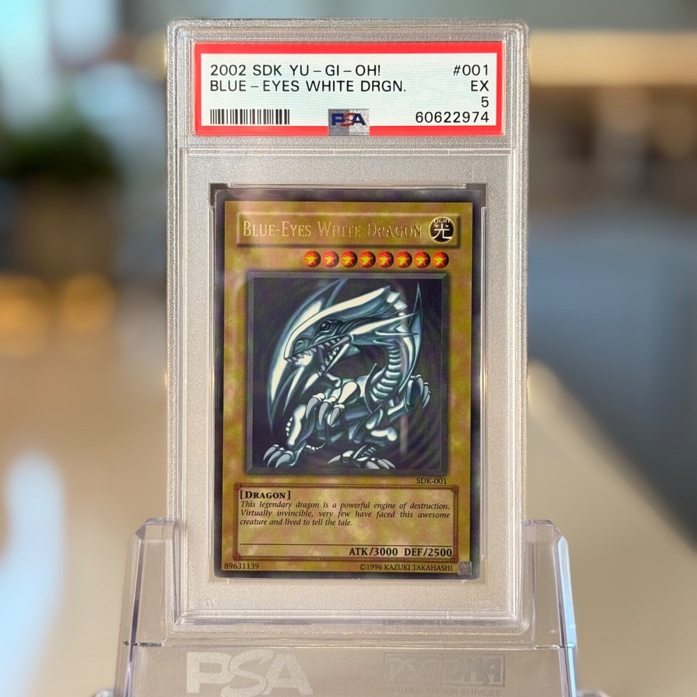 2002 Yu-Gi-Oh SDK-001 Blue Eyes White Dragon Ultra Rare PSA 5 Graded #001