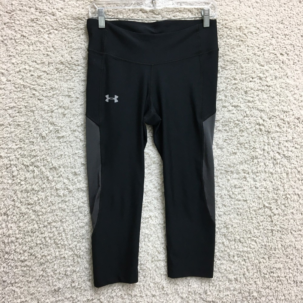 Under Armour Womens M Black Compression Capri Leggings with Logo
