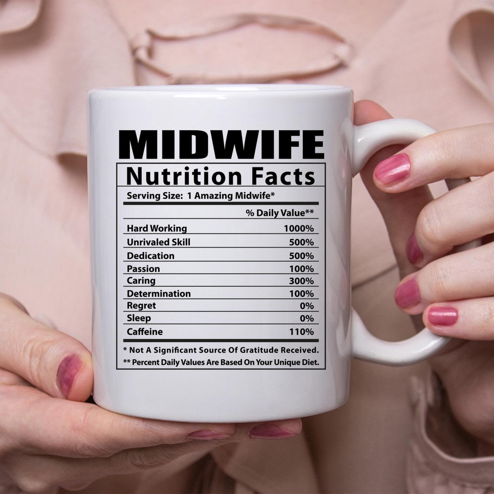 Hilarious Midwife Nutrition Facts White Coffee Mug – Humorous Gift for Nurses & Doctors  