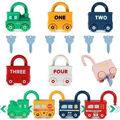 Kizmyee Montessori Lock and Key Car Toys Sensory Matching & Sorting Early Lea...