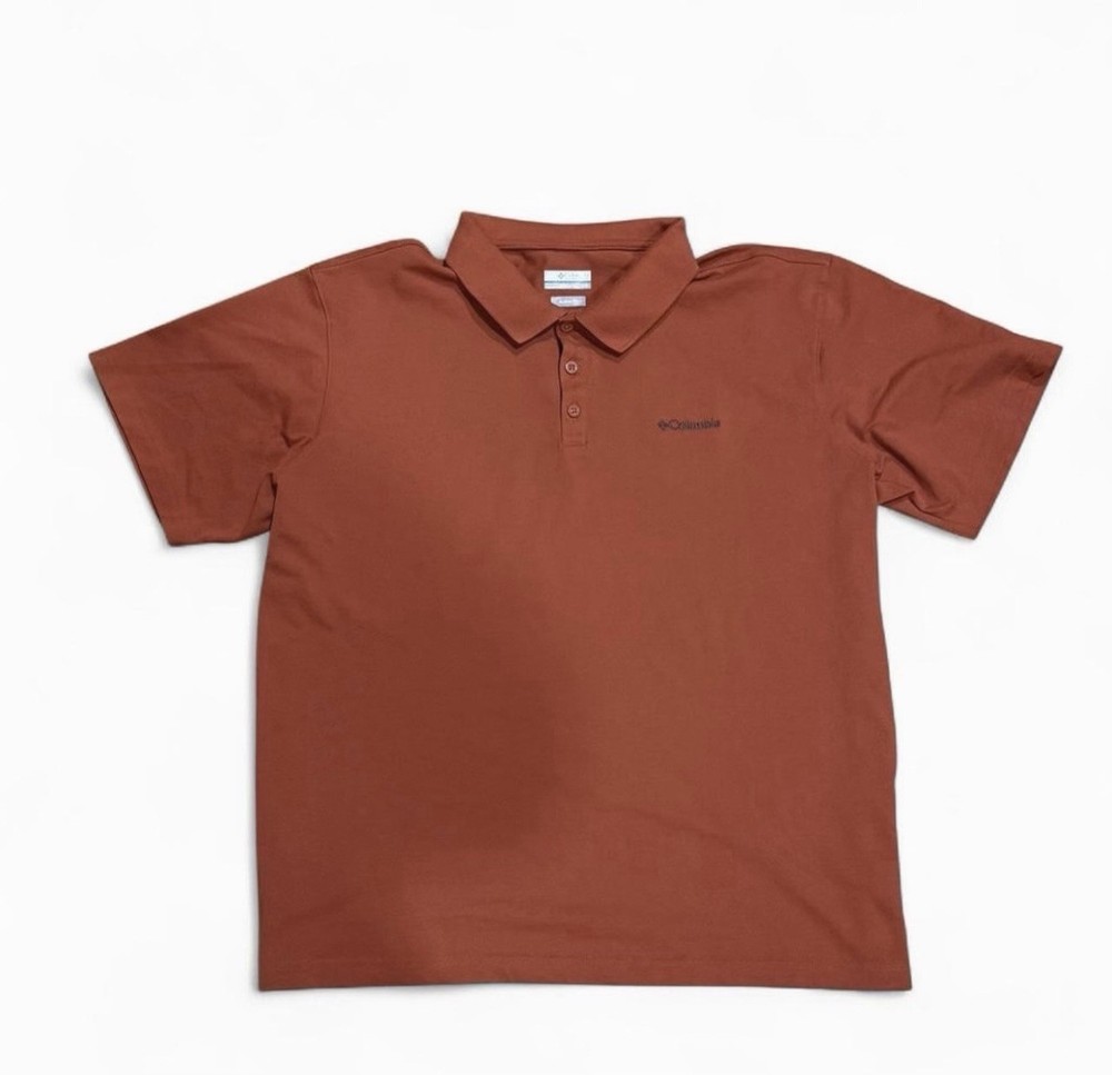 Columbia Polo Shirt Adult Mens Medium M Short Sleeve Cotton Red