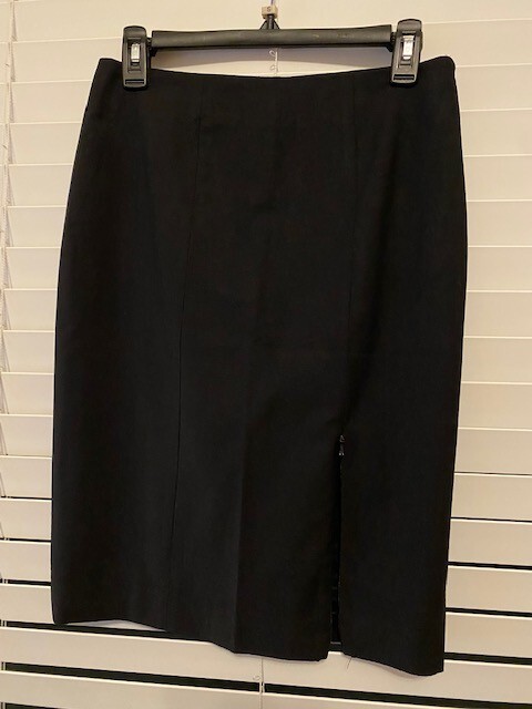 BEBE Black Zipper Front Split Women Skirt size 2
