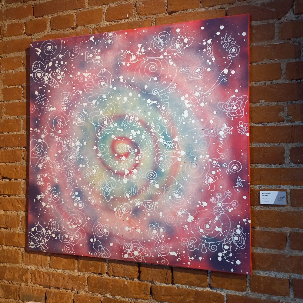 Original Large Abstract Contemporary Stretched  Canvas 39.37×39.37 in - GALAXY