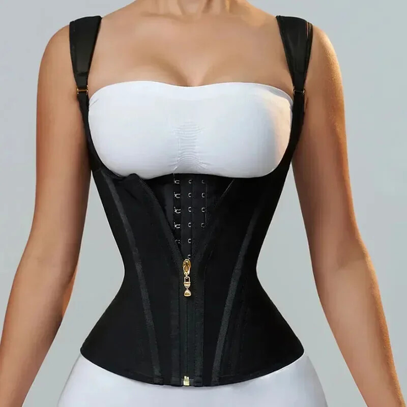 Double Compression Waist Trainer Corset for Women with Adjustable Zipper