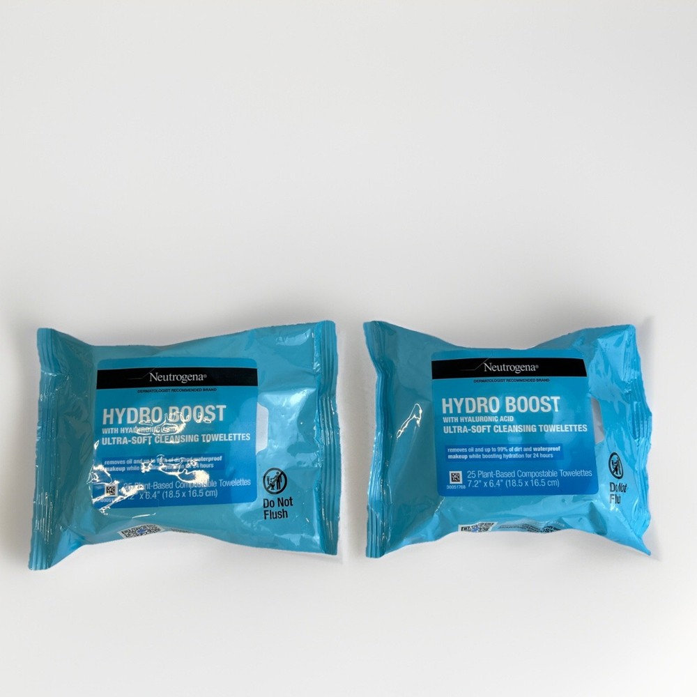 Neutrogena Hydro Boost Makeup Remover Wipes 25 Count Pack of 2