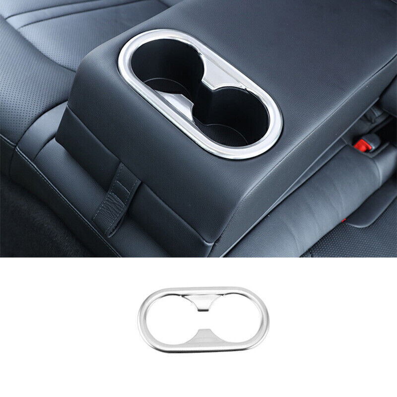 Silver Steel Rear Armrest Water Cup Holder Panel 1PC For Kia K5 Optima 21-2024
