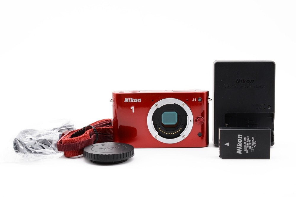 Nikon 1 J1 10.1MP Digital Camera Red Body only w/Strap [Exc+++] from Japan #A610