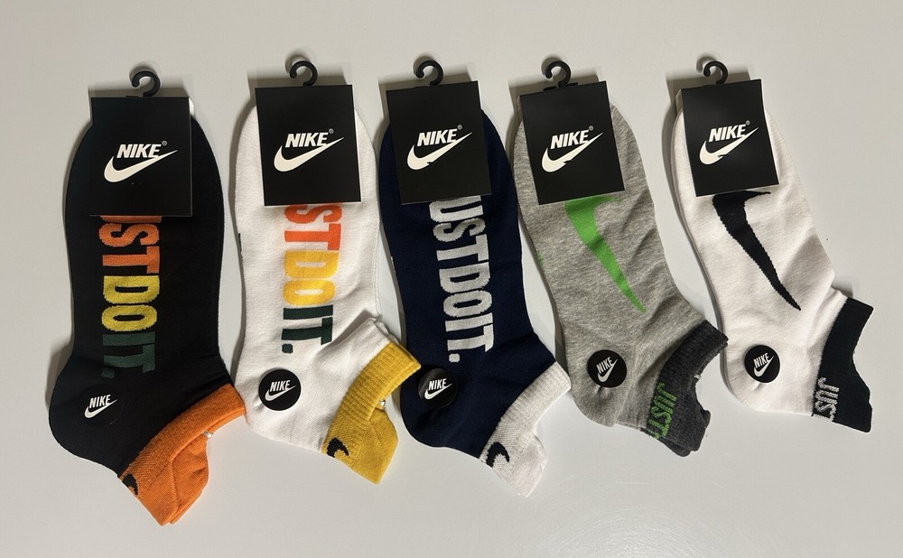 Nike Socks Unisex Ankle Socks Originals 5 Pairs Colorway Sz Large Socks NWT