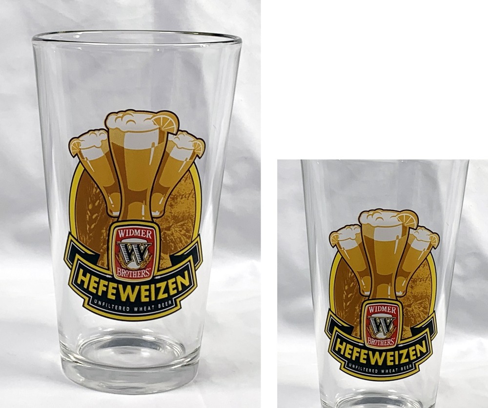 Widmer Brothers Hefeweizen Unfiltered Wheat Beer Pint Glass 14 oz