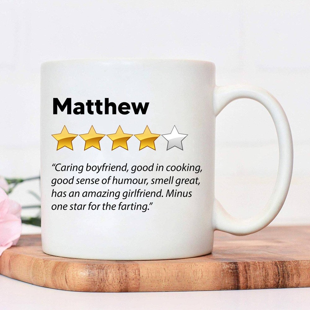 Custom Funny Review Mug - Humorous Novelty Gift for Valentine's Day  