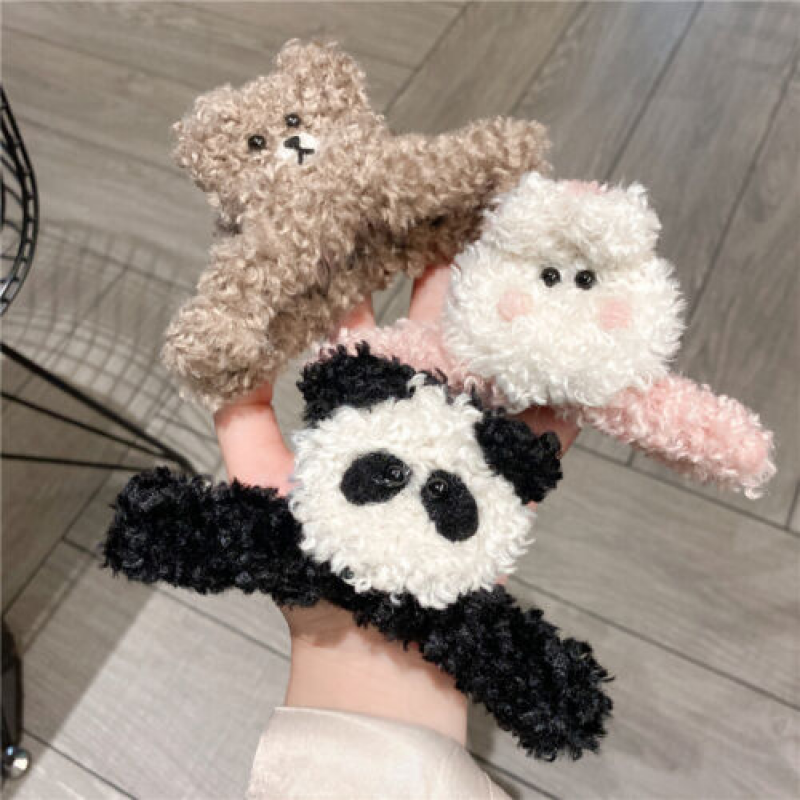 Cartoon Animal Hair Clips - Bear Panda Crab Rabbit Cat Plush Shark Hair Accessories