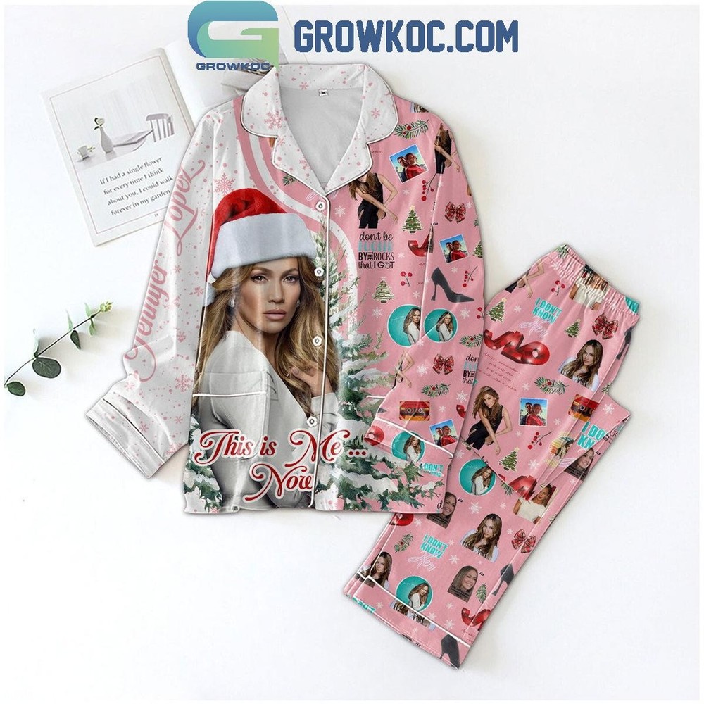 Jennifer Lopez This Is Me Now Christmas Pajama Set in Soft Polyester