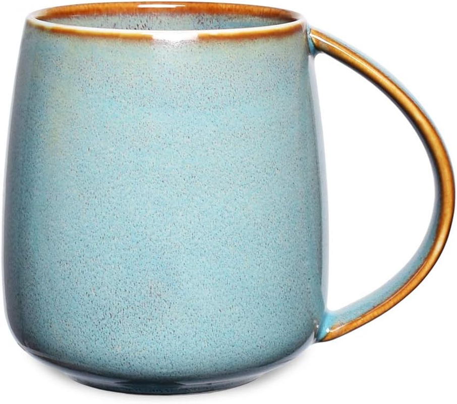 Matte Ceramic Coffee Mug, Tea Cup for Office and Home, 13 Oz, Dishwasher and Mic